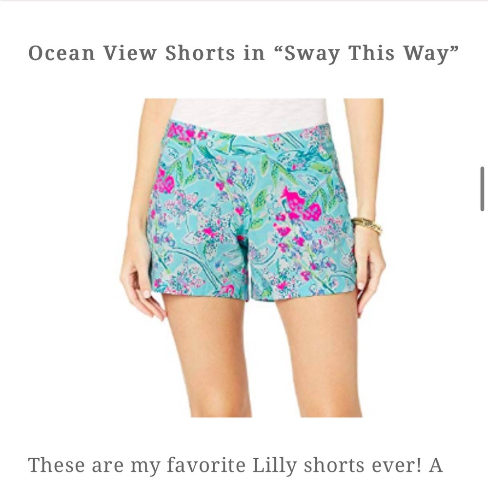 euc Lilly Pulitzer sway this way bali blue ocean view board shorts